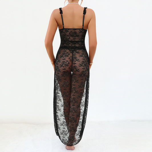 Black Lace Mesh Plus Size Lingerie - detail view 8