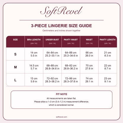 SoftRevel Size Guide — cm and in