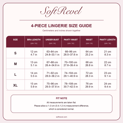 SoftRevel Size Guide — cm and in
