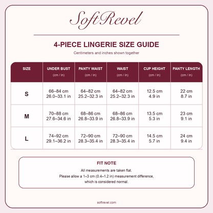 SoftRevel Size Guide — cm and in