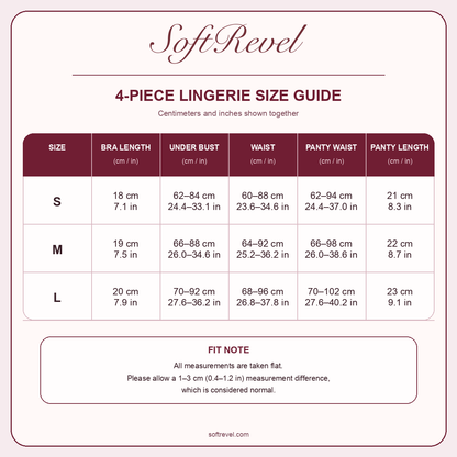 SoftRevel Size Guide — cm and in