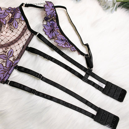 4-Piece Set Push-Up Embroidered Lingerie - detail view 14
