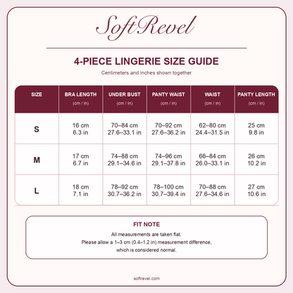SoftRevel Size Guide — cm and in