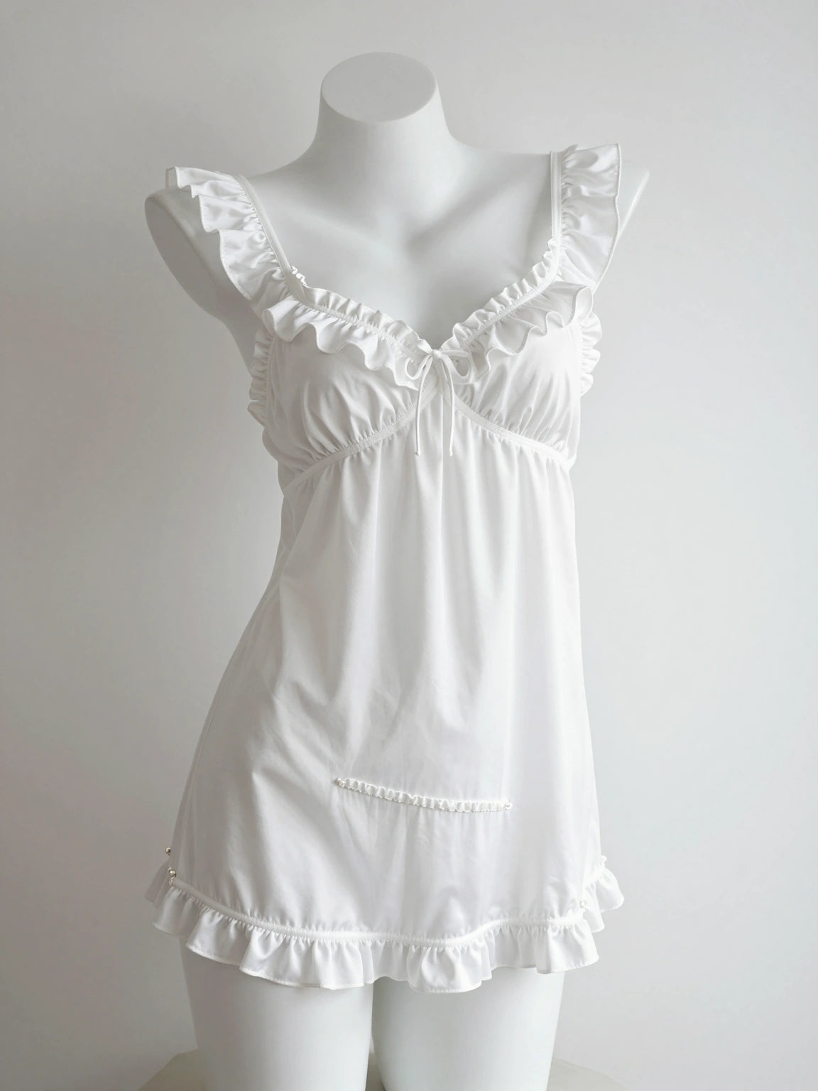 Ruffle Trim Nightgown Set