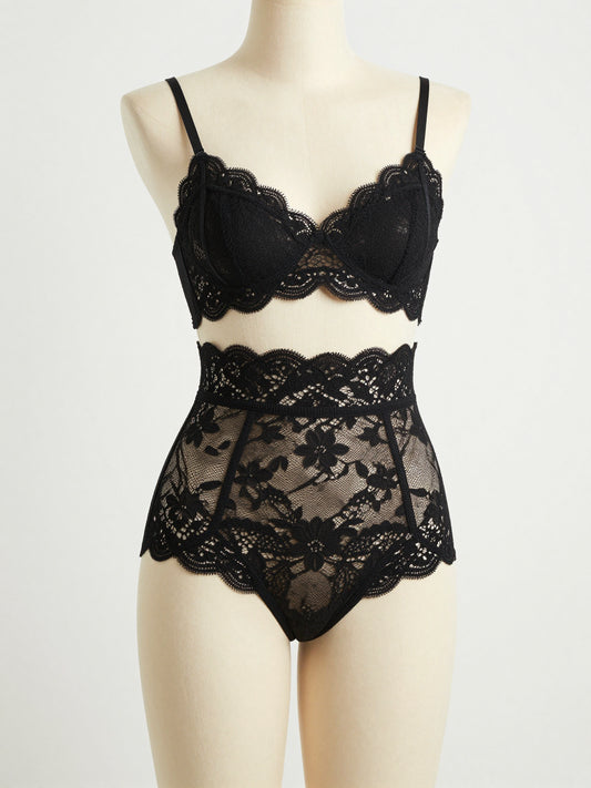 High-Waisted Lace Briefs