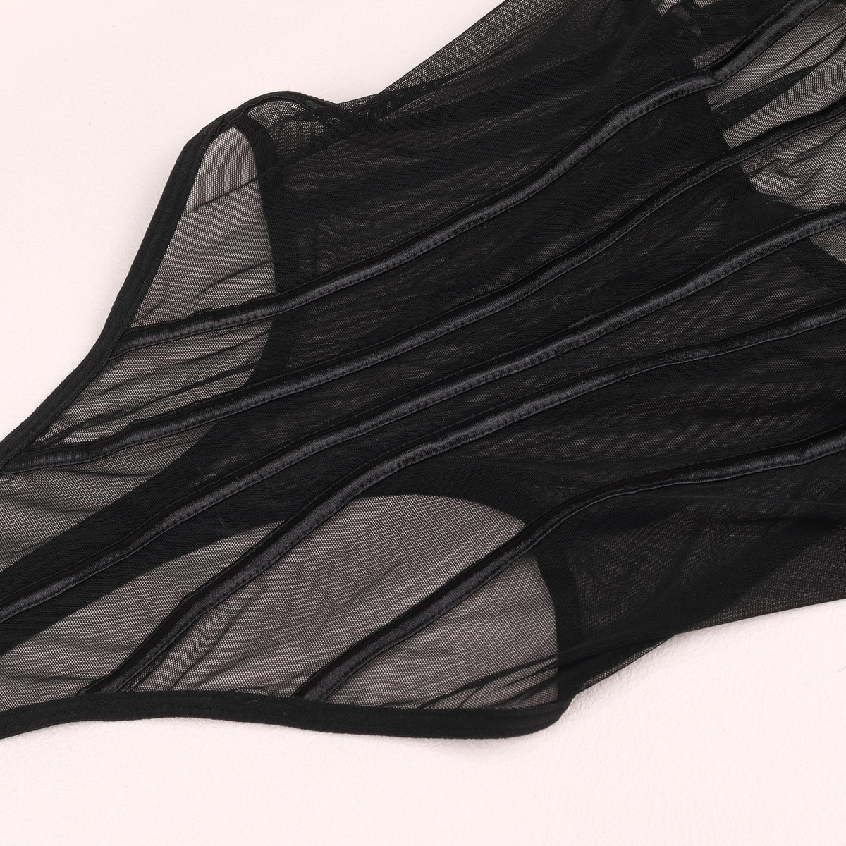 SoftRevel Sheer Mesh Halter Bodysuit – High Cut Strappy - detail view 1