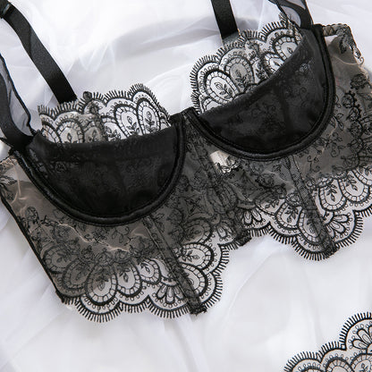 Black Embroidered Lingerie Set - detail view 17