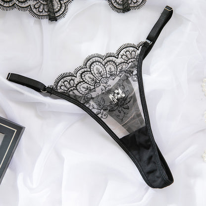 Black Embroidered Lingerie Set - detail view 21