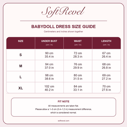 SoftRevel Size Guide — cm and in