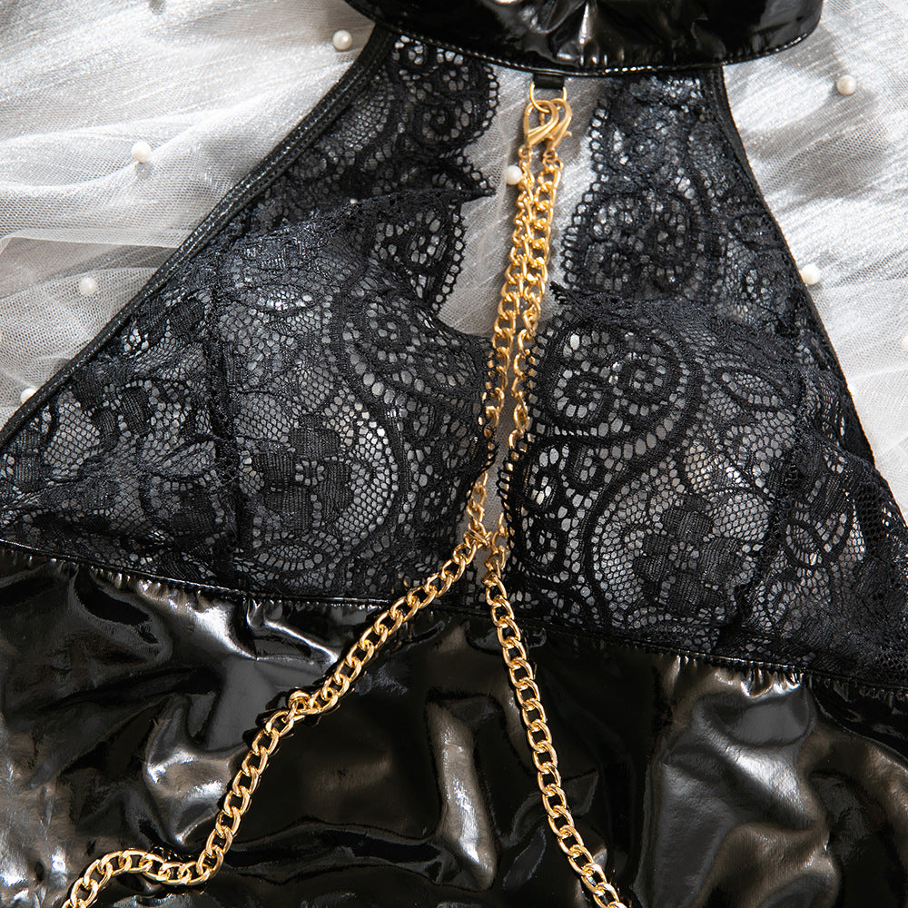 Black Lace Bodysuit Lingerie Set - detail view 16