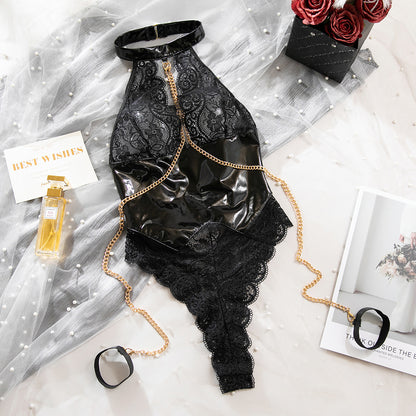 Black Lace Bodysuit Lingerie Set - detail view 9