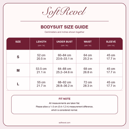 SoftRevel Size Guide — cm and in