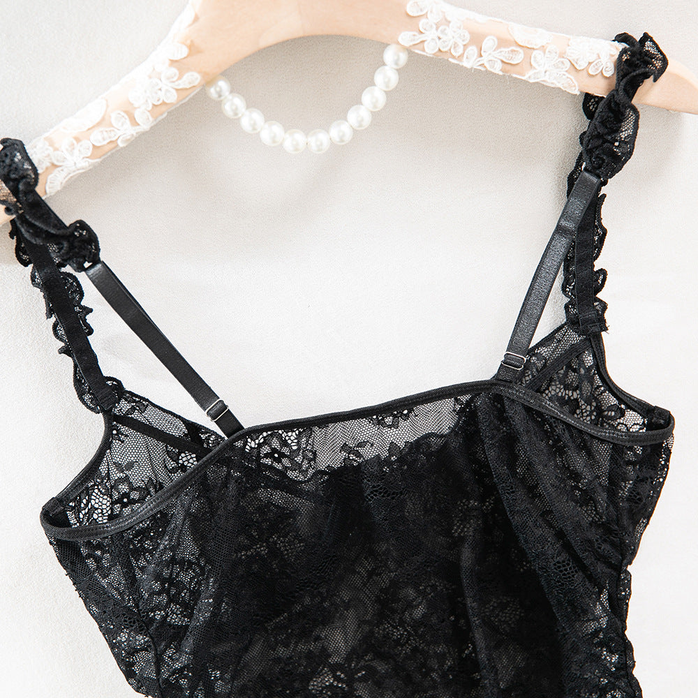 Black Lace Mesh Plus Size Lingerie - detail view 14