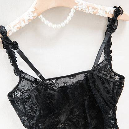 Black Lace Mesh Plus Size Lingerie - detail view 14