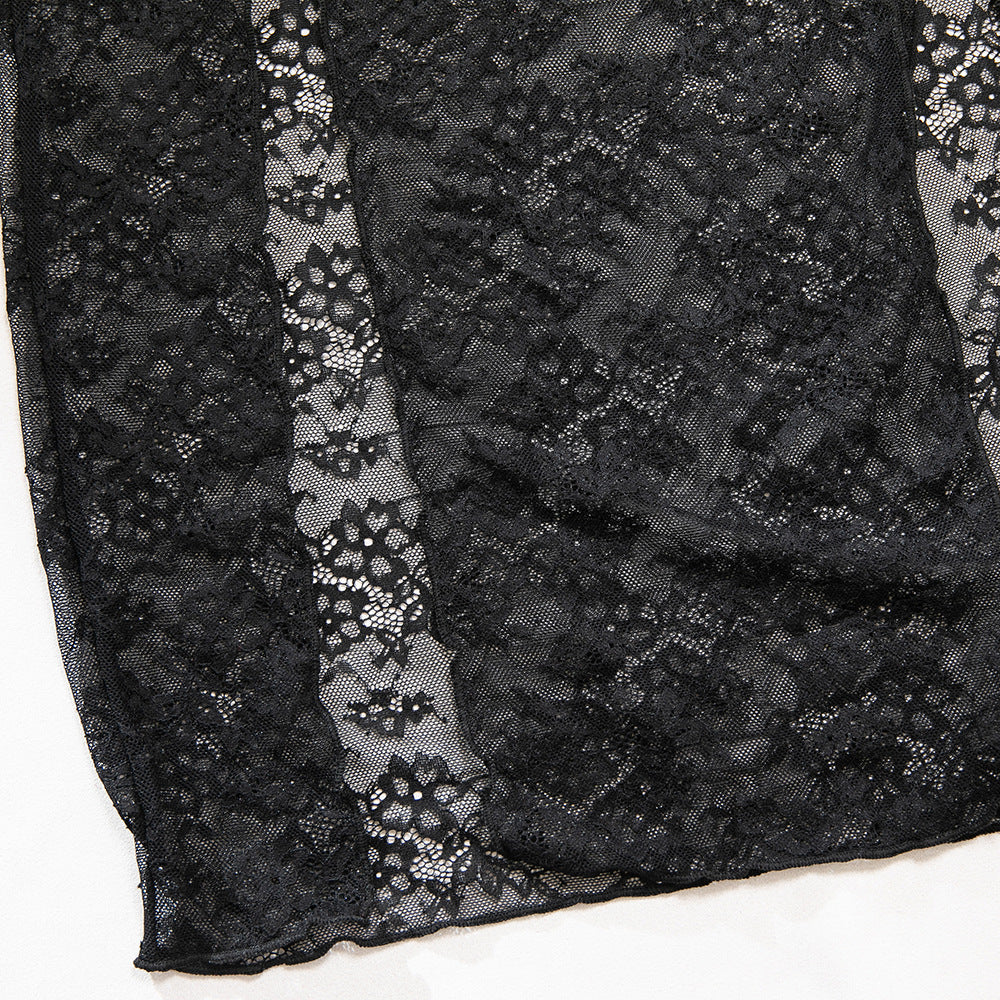 Black Lace Mesh Plus Size Lingerie - detail view 15