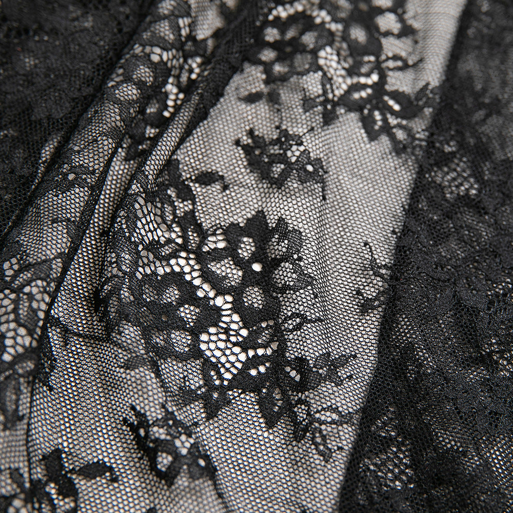 Black Lace Mesh Plus Size Lingerie - detail view 17