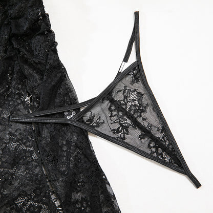 Black Lace Mesh Plus Size Lingerie - detail view 18