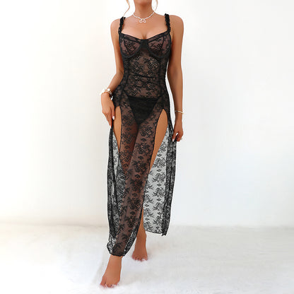 Black Lace Mesh Plus Size Lingerie - detail view 2