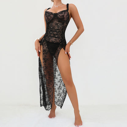Black Lace Mesh Plus Size Lingerie - detail view 5