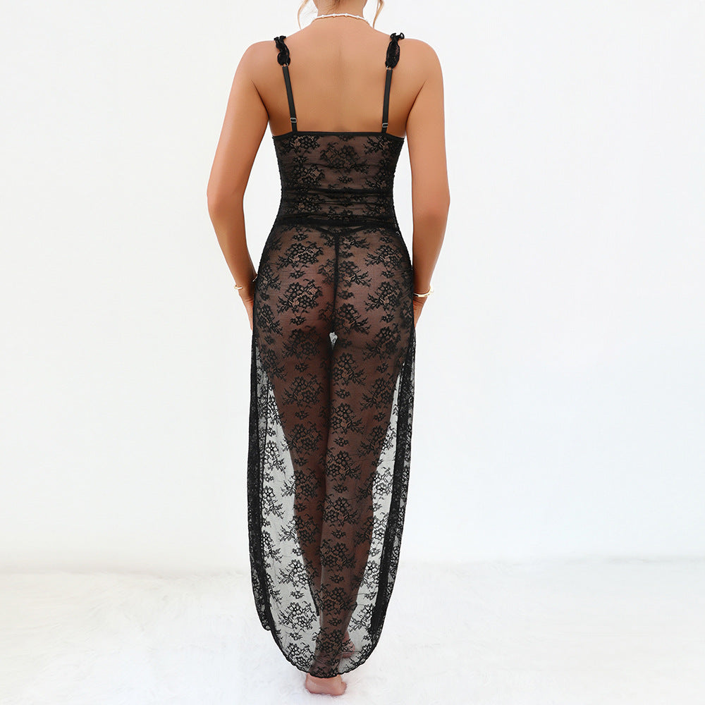 Black Lace Mesh Plus Size Lingerie - detail view 8