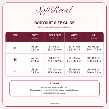 SoftRevel Size Guide — cm and in