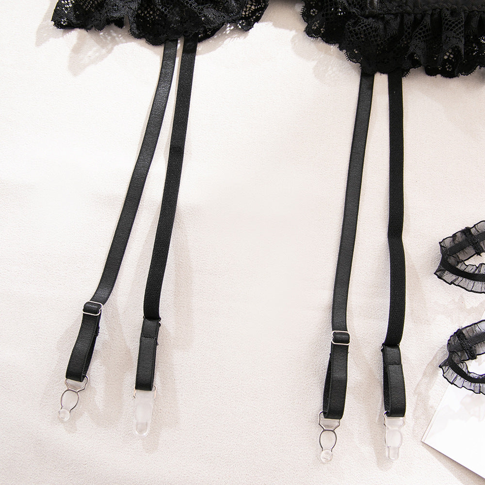 Black Lace Sheer Mesh Lingerie Set - detail view 19