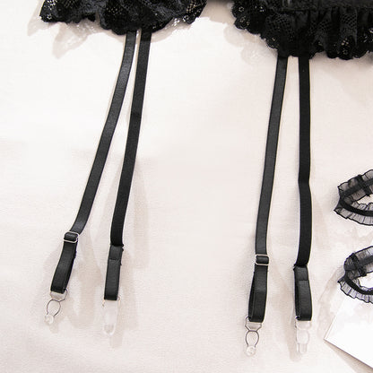 Black Lace Sheer Mesh Lingerie Set - detail view 19