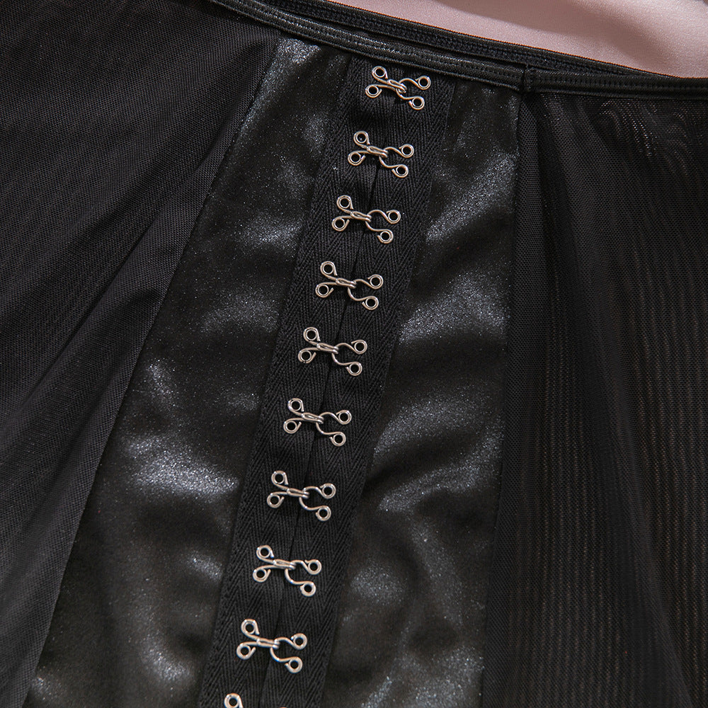 Black Mesh Sheer Lingerie Set - detail view 18