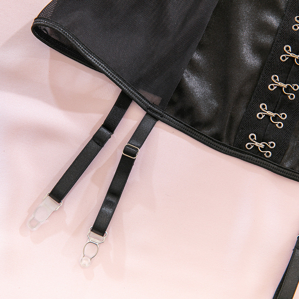 Black Mesh Sheer Lingerie Set - detail view 19