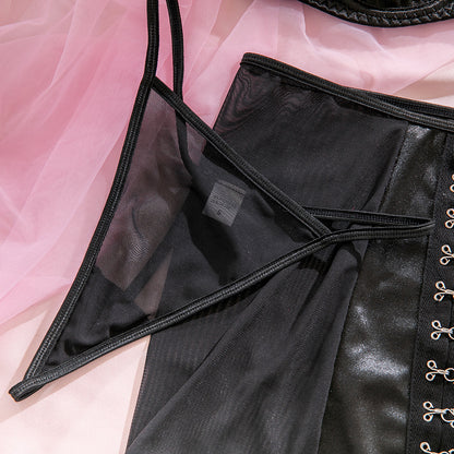 Black Mesh Sheer Lingerie Set - detail view 20