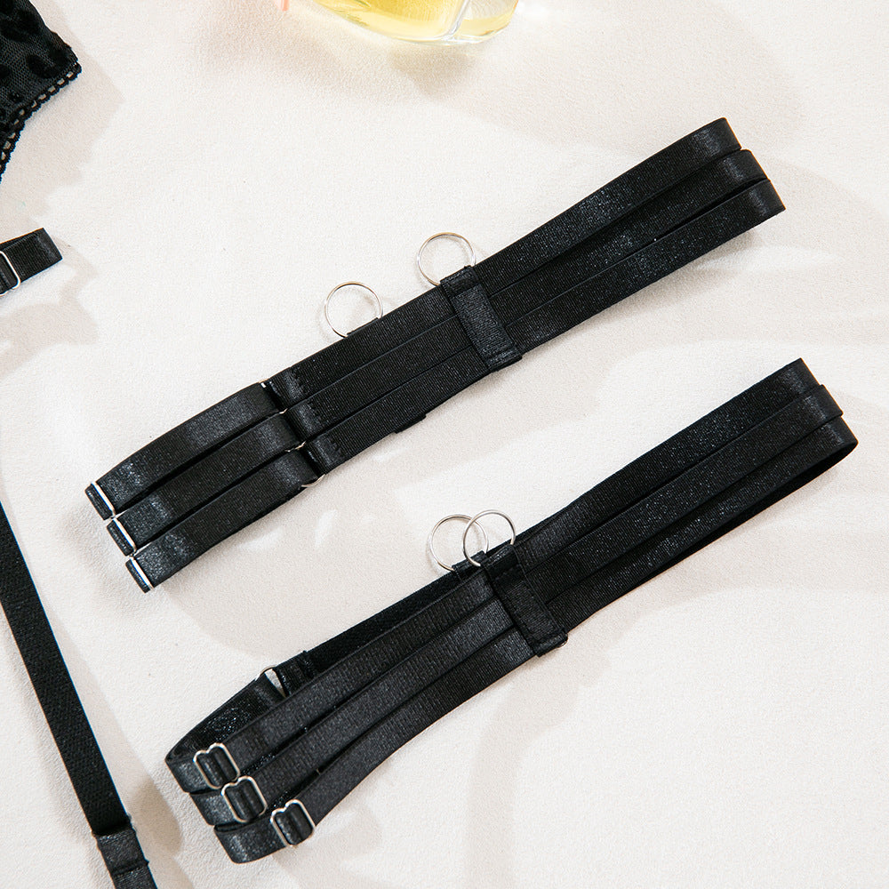 Black Mesh Sheer Lingerie Set - detail view 20