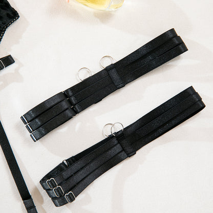 Black Mesh Sheer Lingerie Set - detail view 20