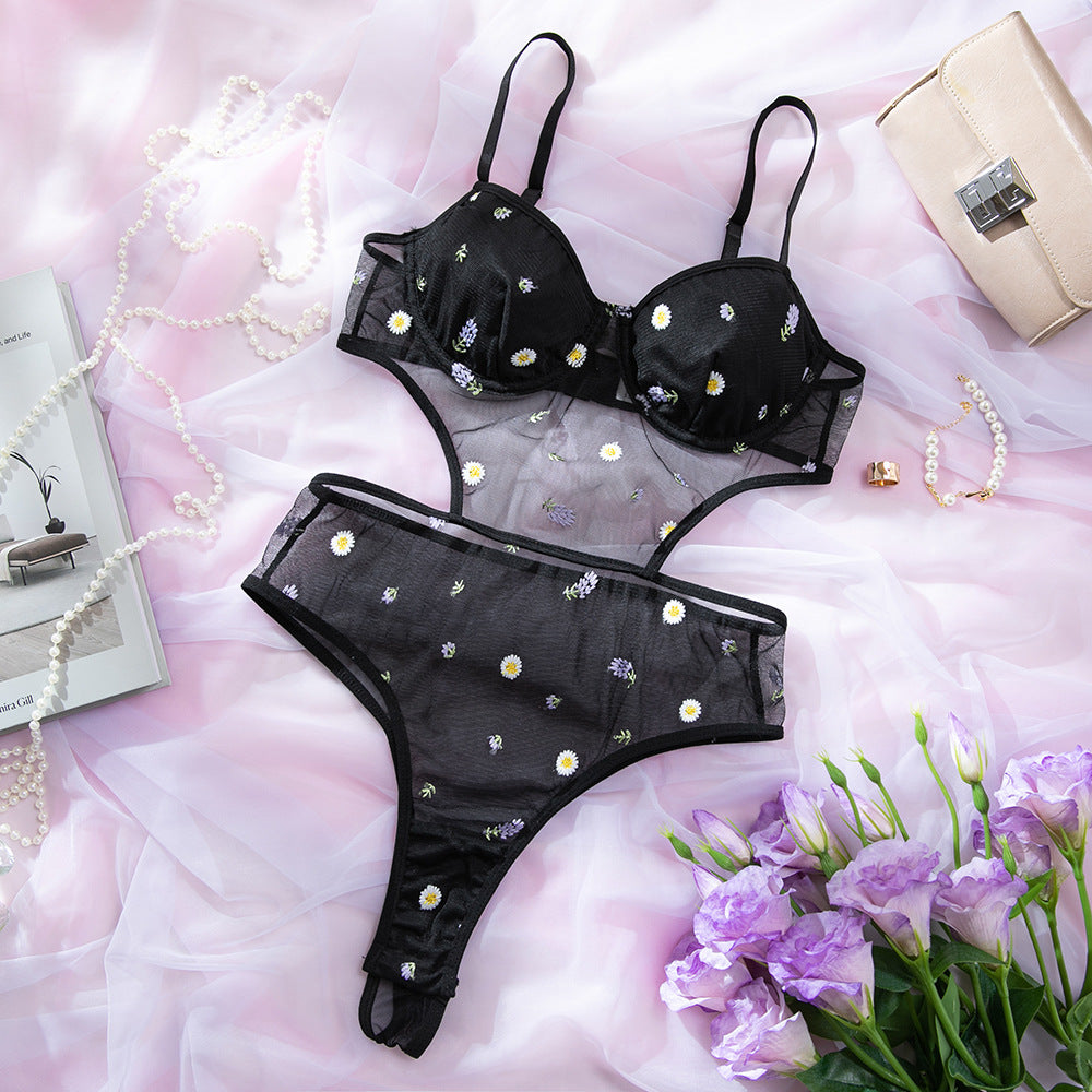 SoftRevel Black Push-Up Bodysuit - flat lay