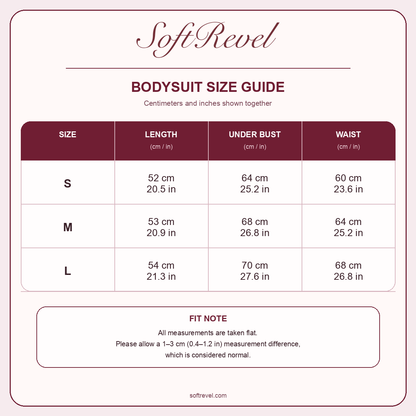 SoftRevel Size Guide — cm and in