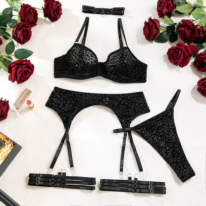 Black - Black Sheer Push-Up Lingerie Set