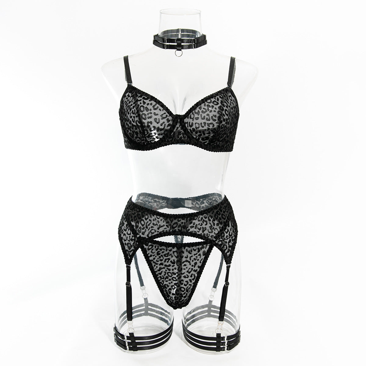 Black Sheer Push-Up Lingerie Set - detail view 22