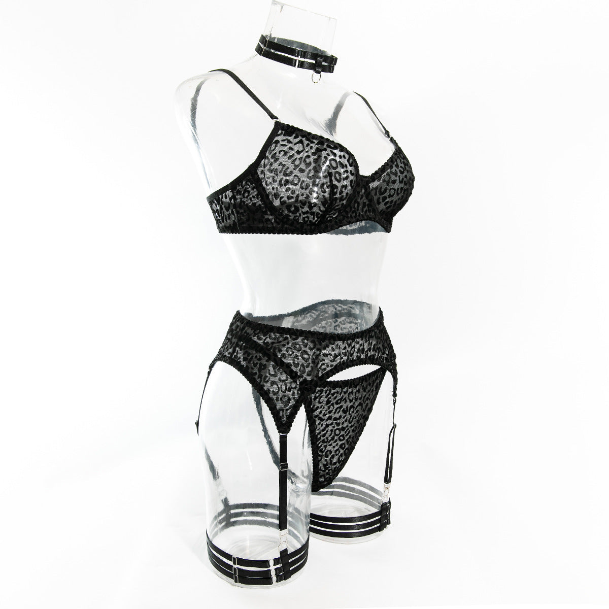 Black Sheer Push-Up Lingerie Set - detail view 23