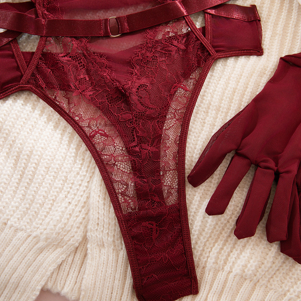 Burgundy Lace Shapewear Bodysuit - detail view 16