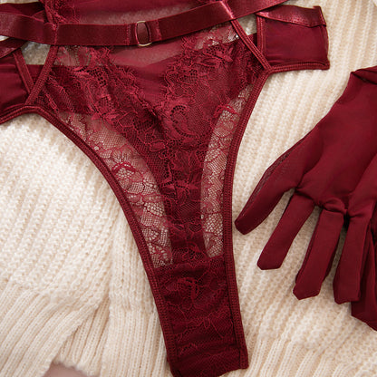 Burgundy Lace Shapewear Bodysuit - detail view 16