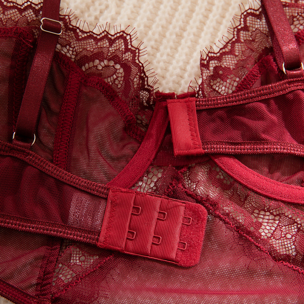 Burgundy Lace Shapewear Bodysuit - detail view 17