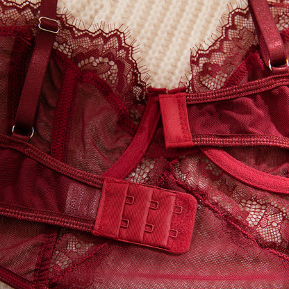 Burgundy Lace Shapewear Bodysuit - detail view 17