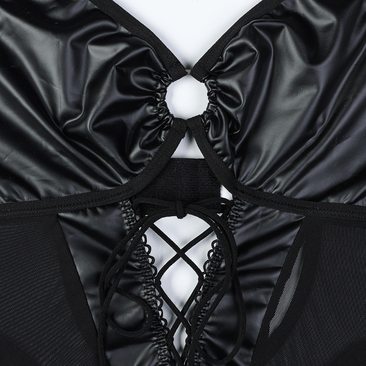 Faux Leather Shapewear Bodysuit Bow - detail view 13