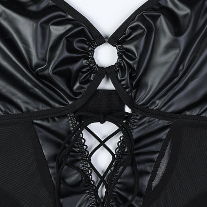 Faux Leather Shapewear Bodysuit Bow - detail view 13