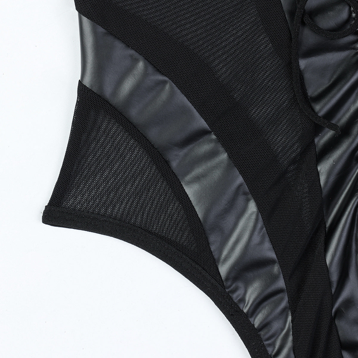 Faux Leather Shapewear Bodysuit Bow - detail view 14