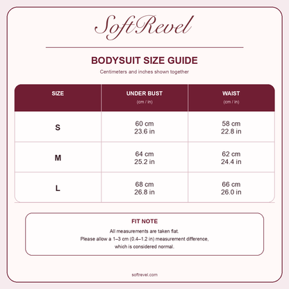 SoftRevel Size Guide — cm and in
