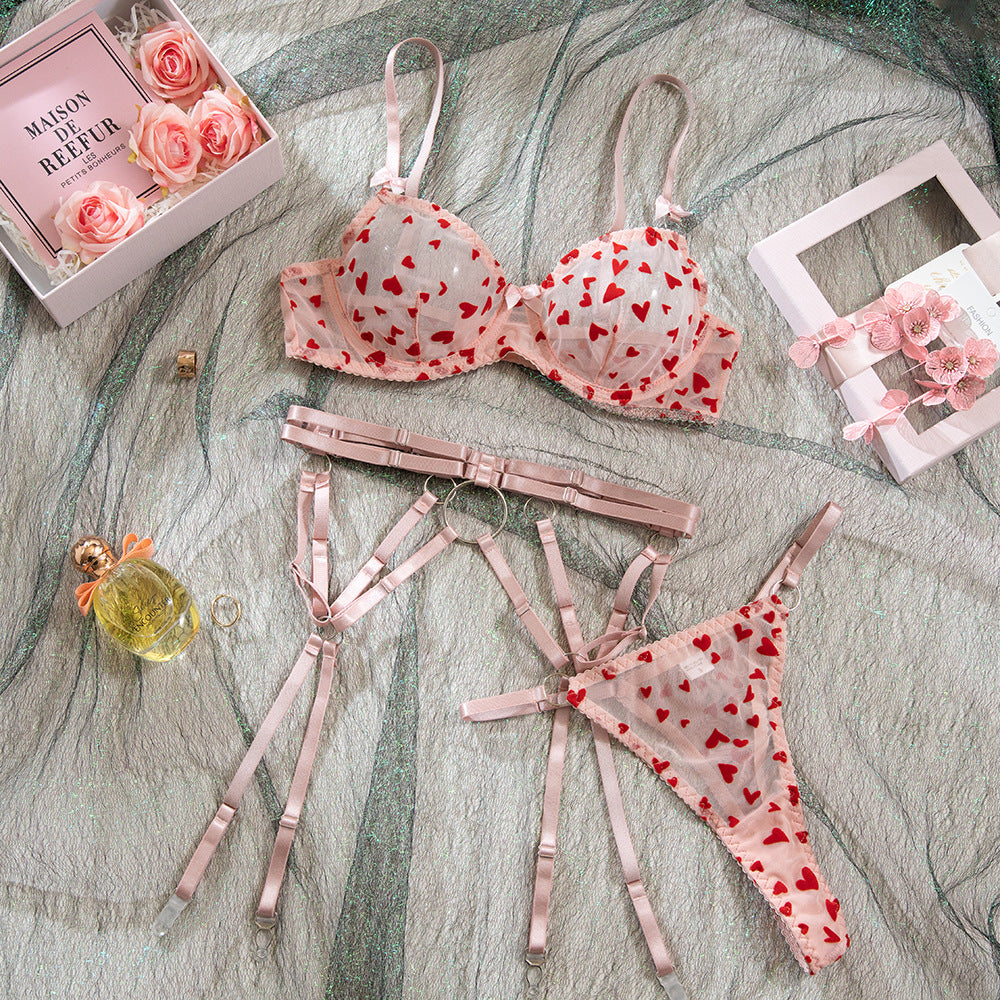 SoftRevel Garter Belt Set Push-Up Lingerie - full view