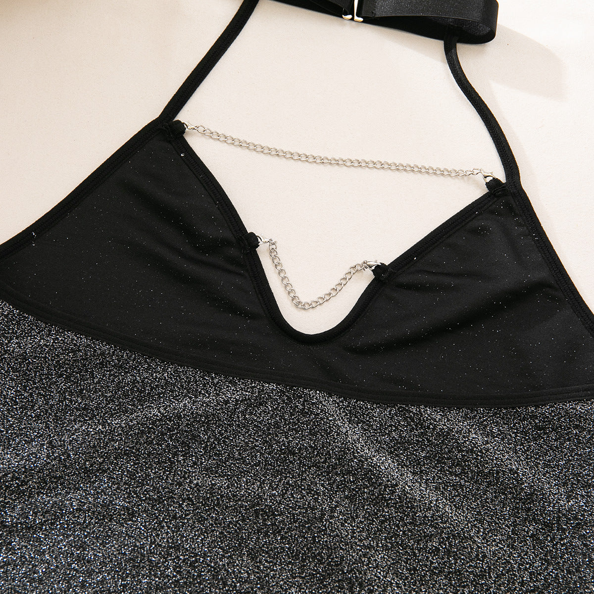 Halter Backless Chain Lingerie Set - detail view 13