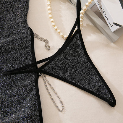 Halter Backless Chain Lingerie Set - detail view 15