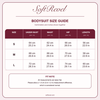 SoftRevel Size Guide — cm and in