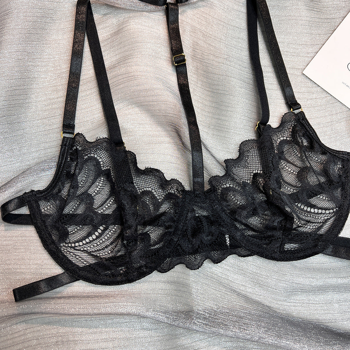 Lace 3-Piece Set Halter Lingerie - detail view 29